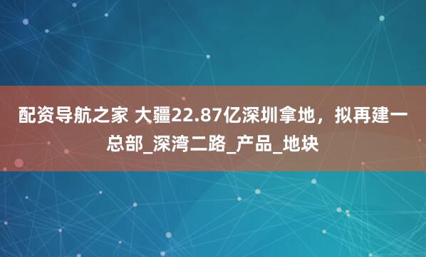 配资导航之家 大疆22.87亿深圳拿地，拟再建一总部_深湾二路_产品_地块